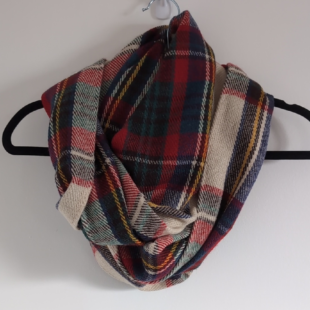 Call It Spring Vibrant Plaid Eternity Scarf
